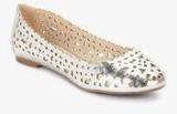 London Rebel Silver Metallic Lazer Cut Belly Shoes Women