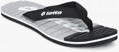 Lotto Black Solid Thong Flip Flops men