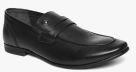 Louis Philippe Black Genuine Leather Formal Slip Ons Men