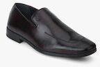 Louis Philippe Brown Solid Slip On Shoes Men