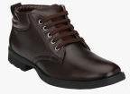 Mactree Coffee Brown Mid Top Flat Boots Men