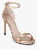 Mango Disco Golden Ankle Strap Stilettos Women