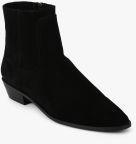 Mango Grisel Black Flat Boots Women