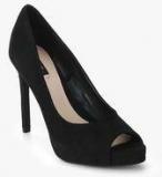 Mango Zapato Peep1 Black Stilettos Women