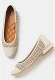 Mast & Harbour Beige Lazer Cut Belly Shoes Women