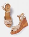 Mast & Harbour Beige Solid Sandals Women