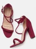 Mast & Harbour Maroon Solid Sandals Women