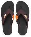 Mast & Harbour Men Brown & Black Solid Thong Flip Flops