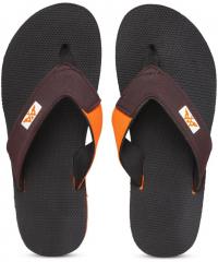 Mast & Harbour Men Brown & Black Solid Thong Flip Flops