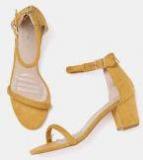 Mast & Harbour Mustard Yellow Block Heels Women