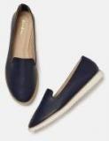 Mast & Harbour Navy Blue Solid Ballerinas Women