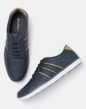 Mast & Harbour Navy Blue Solid Sneakers Men