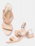 Mast & Harbour Peach Coloured Solid Heels Women