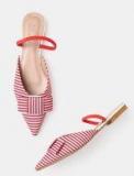 Mast & Harbour Red Striped Mules Women