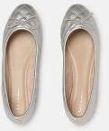 Mast & Harbour Silver Toned Solid Ballerinas Women