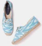 Mast & Harbour Women Blue & Off White Ikat Print Espadrilles