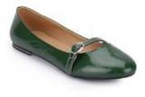 Mb Collection Green Leather Belly Shoes Women