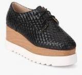 Mft Couture Black Weaved Derby Lifestyle Shoes Women