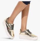 Mft Couture Golden Metallic Casual Sneakers Women