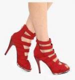 Mft Couture Red Ankle Strap Stilettos Women