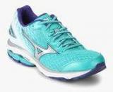 Mizuno Wave Rider 19 Aqua Blue Running Shoes Women