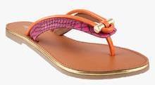 Mochi Orange Flip Flops women