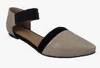 Monrow Beige Solid Ballerinas Women