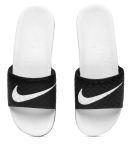 Nike Women Black & White Solid Sliders