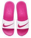 Nike Women White & Pink Benassi Solarsoft Printed Sliders