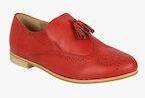 Notion London Maroon Synthetic Regular Loafers Women