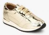 Olmiite Golden Metallic Casual Sneakers Women