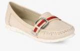 Pavers England Beige Buckled Moccasins Women