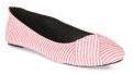 People Women Red Striped Canvas Ballerinas