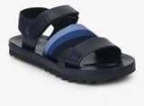 Pepsi Tonal Leather Navy Blue Sandals Men