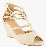 Pinq Chiq Collection Beige Wedges Women