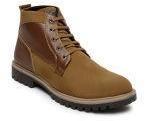 Provogue Tan Brown Colourblocked Flat Boots Men