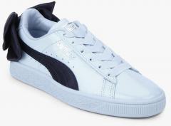 Puma Basket Bow Patent Jr Blue Sneakers girls