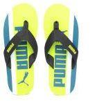 Puma Black & Yellow Printed Thong Flip Flops Men