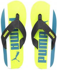 Puma Black & Yellow Printed Thong Flip Flops men