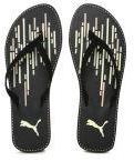 Puma Black Solid Thong Flip Flops Women