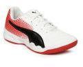 Puma Boys White Badminton Shoes