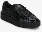 Puma Creeper Wrinkled Patent Black Sneakers Women