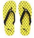 Puma Kids Black & Yellow Epic Toss Ps Idp Printed Thong Flip Flops Girls