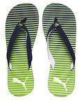 Puma Navy Blue & Fluorescent Green Thong Flip Flops Women