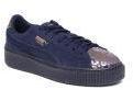 Puma Navy Blue Suede Printed Platform Athluxe Jr Sneakers Girls