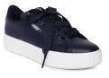 Puma Navy Blue Vikky Stacked Ribbon Core Leather Sneakers Women