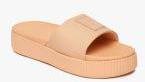 Puma Peach Coloured Solid Sliders Women