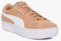 Puma Peach Coloured Vikky Platform Suede Sneakers Women