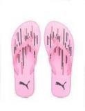 Puma Pink & Black Pace Idp Printed Thong Flip Flops Women