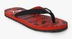 Puma Red Solid Thong Flip Flops women